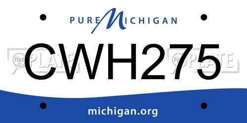 CWH275 Michigan License Plate