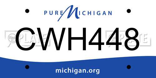 CWH448 Michigan License Plate