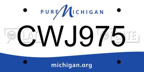 CWJ975 Michigan License Plate