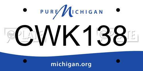 CWK138 Michigan License Plate