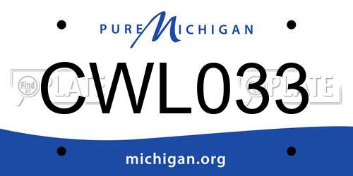 CWL033 Michigan License Plate