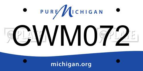 CWM072 Michigan License Plate