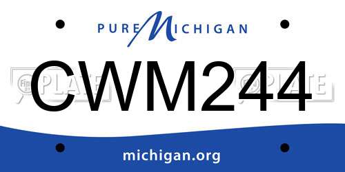 CWM244 Michigan License Plate