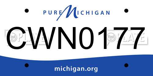 CWN0177 Michigan License Plate