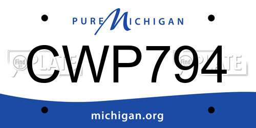 CWP794 Michigan License Plate