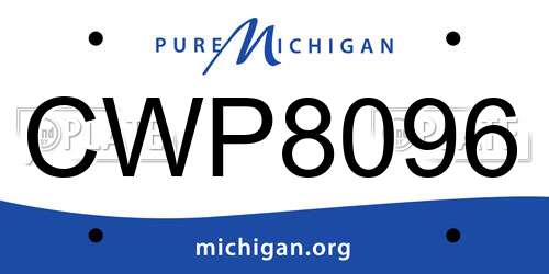 CWP8096 Michigan License Plate
