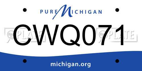 CWQ071 Michigan License Plate