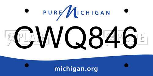 CWQ846 Michigan License Plate