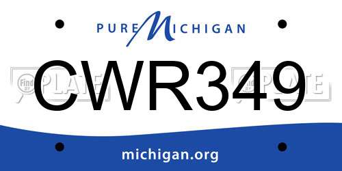 CWR349 Michigan License Plate