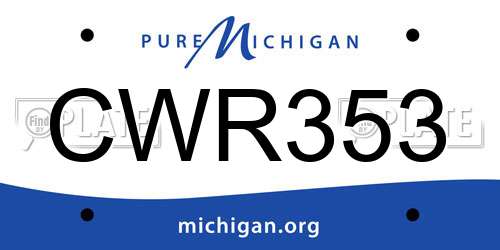 CWR353 Michigan License Plate