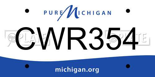 CWR354 Michigan License Plate