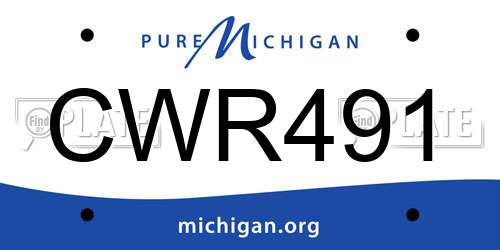 CWR491 Michigan License Plate