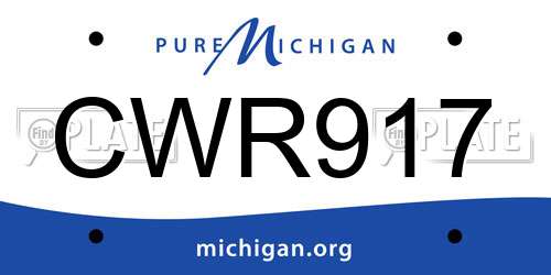 CWR917 Michigan License Plate