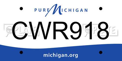 CWR918 Michigan License Plate