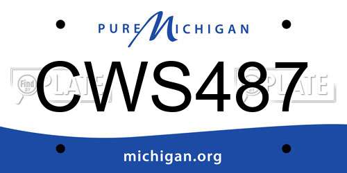 CWS487 Michigan License Plate