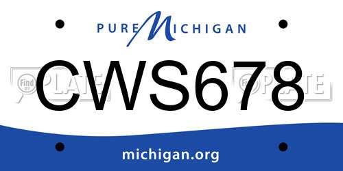 CWS678 Michigan License Plate
