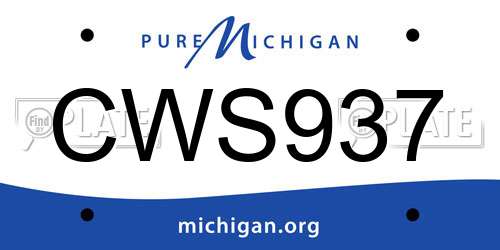 CWS937 Michigan License Plate