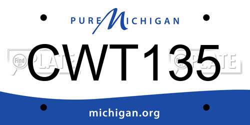 CWT135 Michigan License Plate