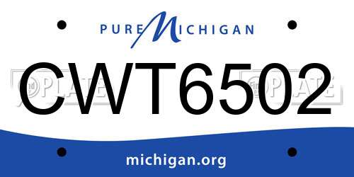 CWT6502 Michigan License Plate