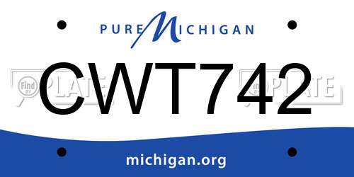 CWT742 Michigan License Plate