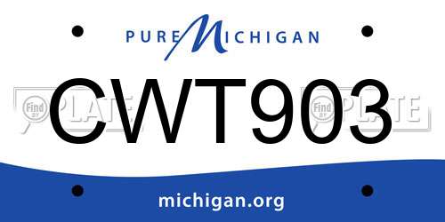 CWT903 Michigan License Plate