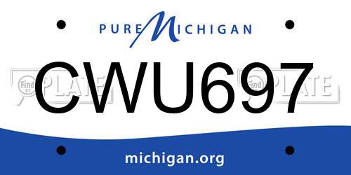 CWU697 Michigan License Plate