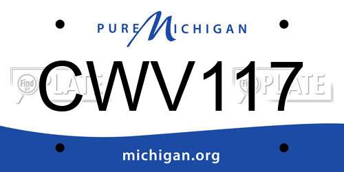 CWV117 Michigan License Plate
