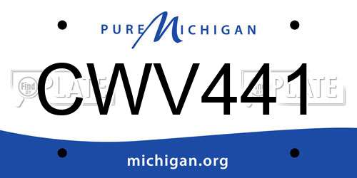CWV441 Michigan License Plate