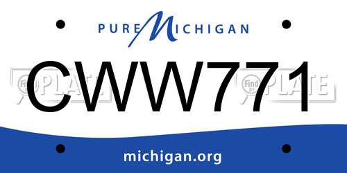 CWW771 Michigan License Plate