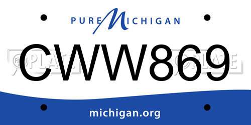 CWW869 Michigan License Plate