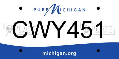 CWY451 Michigan License Plate