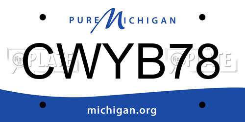 CWYB78 Michigan License Plate