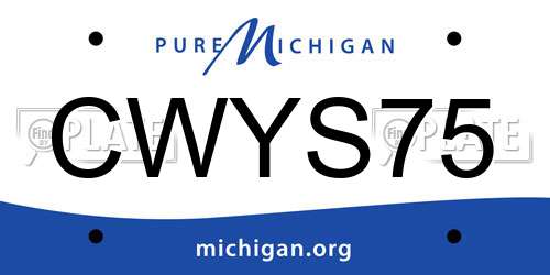 CWYS75 Michigan License Plate