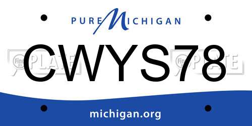 CWYS78 Michigan License Plate