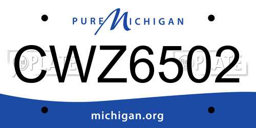 CWZ6502 Michigan License Plate