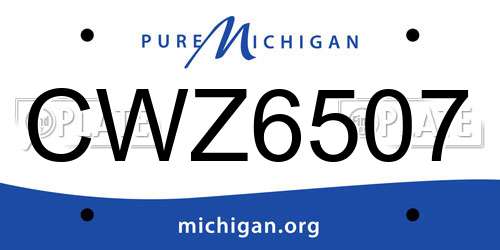 CWZ6507 Michigan License Plate