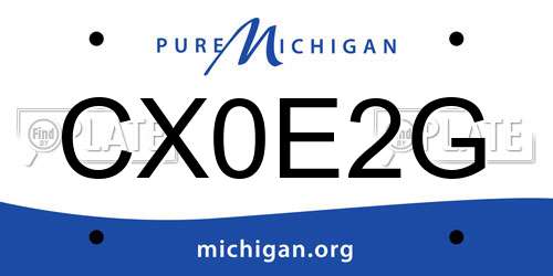 CX0E2G Michigan License Plate