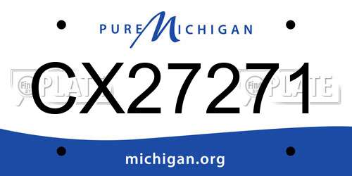 CX27271 Michigan License Plate