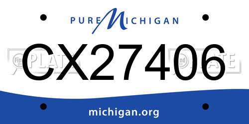 CX27406 Michigan License Plate
