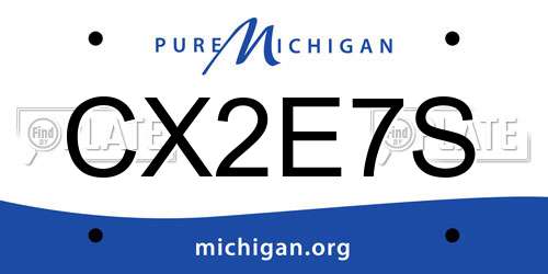 CX2E7S Michigan License Plate
