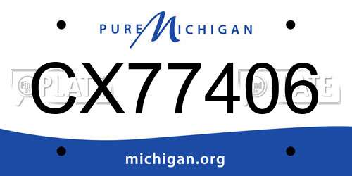 CX77406 Michigan License Plate