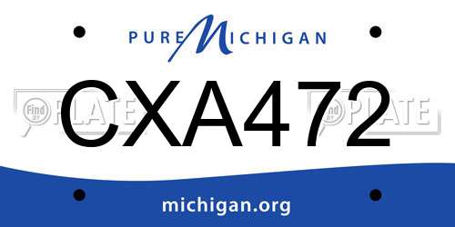 CXA472 Michigan License Plate