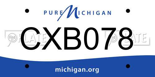 CXB078 Michigan License Plate