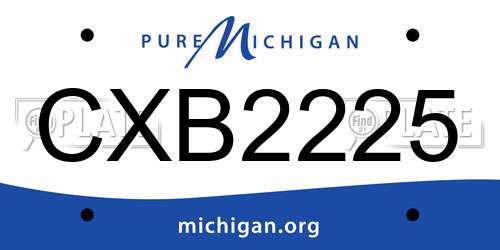 CXB2225 Michigan License Plate