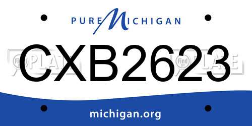 CXB2623 Michigan License Plate
