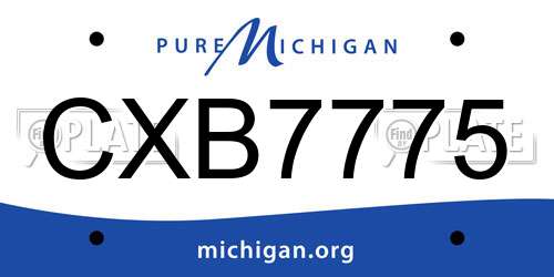 CXB7775 Michigan License Plate