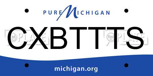 CXBTTTS Michigan License Plate