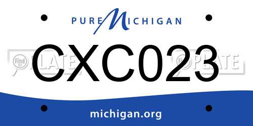 CXC023 Michigan License Plate