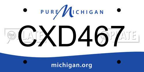 CXD467 Michigan License Plate