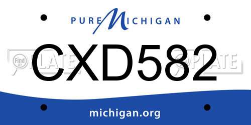 CXD582 Michigan License Plate